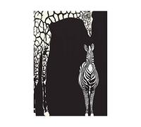 Wee Blue Coo Painting Illustration Abstract Zebra Giraffe Zoo Framed Print Picture F12X675