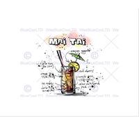 Wee Blue Coo PAINTING ILLUSTRATION ALCOHOL COCKTAIL RECIPE MAI TAI FRAMED ART PRINT B12X13485