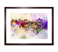 Wee Blue Coo Painting Illustration Cityscape Paint Splash Skyline Rome Framed Wall Art Print