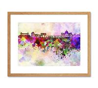 Wee Blue Coo Painting Illustration Cityscape Paint Splash Skyline Rome Framed Wall Art Print