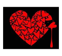 Wee Blue Coo Painting Illustration Dripping Broken Love Heart Art Print Poster Wall Decor 12X16 Inch