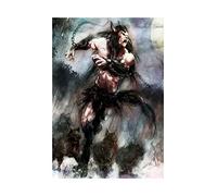 Wee Blue Coo Painting Illustration Fantasy Monster Angry Werewolf Wall Art Print