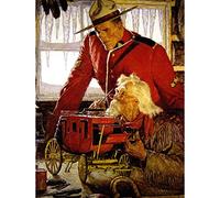 Wee Blue Coo Painting Illustration Mountie Model Canada Carriage Friberg Art Print Poster Wall Decor 12X16 Inch