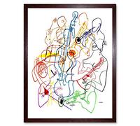 Wee Blue Coo Painting Illustration Music Musician Colour Cello Drum Art Print Framed Poster Wall Decor 12X16 Inch