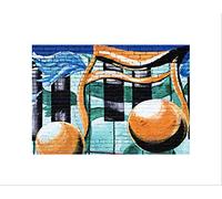 Wee Blue Coo Painting Illustration Street Graffiti Music Note Cool Wall Art Print