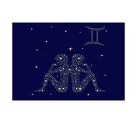 Wee Blue Coo Painting Illustration Zodiac Star Sign Gemini Twins Wall Art Print