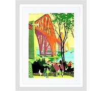 Wee Blue Coo Painting Industrial Forth Bridge Dalgety Bay Scotland Framed Wall Art Print