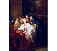 Wee Blue Coo Painting Interior Study De Troy Before Ball Wall Art Print