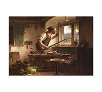 Wee Blue Coo Painting Interior Study Enhuber Wary Cobbler Wall Art Print