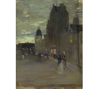 Wee Blue Coo PAINTING JAMES GUTHRIE STREET IN OBAN NIGHT 12 X 16 INCH ART PRINT POSTER HP2359