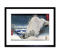 Wee Blue Coo Painting Japan Utagawa Shrines Snowy Mountains Framed Wall Art Print