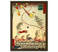 Wee Blue Coo Painting Japanese Flags Wind City Flourishing Tanabata Festival Views Edo Artwork Framed Wall Art Print A4