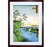 Wee Blue Coo Painting Japanese Woodblock Boats River Cliff Top Framed Wall Art Print