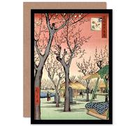Wee Blue Coo PAINTING JAPANESE WOODBLOCK CHERRY BLOSSOM TREE PARK GREETINGS CARD