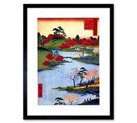 Wee Blue Coo Painting Japanese Woodblock Colourful Trees River Picture Framed Wall Art Print