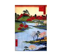 Wee Blue Coo Painting Japanese Woodblock Colourful Trees River Picture Wall Art Print