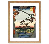 Wee Blue Coo PAINTING JAPANESE WOODBLOCK MAPLE TREE MOUNTAINS FRAMED PRINT F12X4821