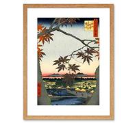 Wee Blue Coo PAINTING JAPANESE WOODBLOCK MAPLE TREE MOUNTAINS FRAMED PRINT F97X4821