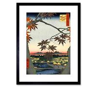 Wee Blue Coo Painting Japanese Woodblock Maple Tree Mountains Framed Wall Art Print