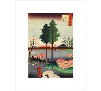 Wee Blue Coo Painting Japanese Woodblock Tall Trees Park New Wall Art Print
