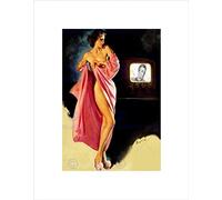 Wee Blue Coo Painting Lady Undressed Pin Up Vintage Tv Wall Art Print