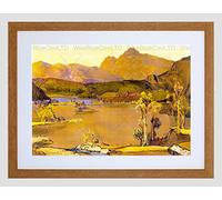 Wee Blue Coo Painting Lake District Valley Scenic Cumbria England UK Framed Wall Art Print