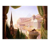 Wee Blue Coo Painting Landscape Fantasy Cole Architect's Dream Canvas Print