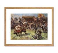 Wee Blue Coo Painting Landscape Medieval Ajdukiewicz Jousting Framed Wall Art Print