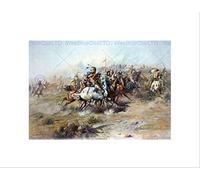 Wee Blue Coo Painting Landscape Military Russell Custer Fight Wall Art Print