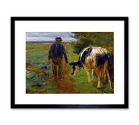 Wee Blue Coo PAINTING LANDSCAPE RURAL STUDY LIEBERMANN FARMER COW FRAMED ART PRINT B12X3958