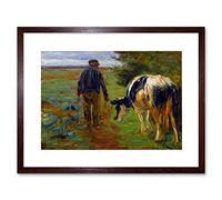 Wee Blue Coo Painting Landscape Rural Study Liebermann Farmer Cow Framed Wall Art Print