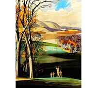 Wee Blue Coo Painting Landscape Sport Golf Course Drive Green Clubhouse UK Art Print Poster Wall Decor 12X16 Inch