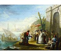 Wee Blue Coo Painting Landscape Urban Maritime Maella Embarkation Wall Art Print