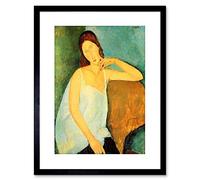 Wee Blue Coo Painting Modigliani Portrait Jeanne Hebuterne Four Framed Wall Art Print