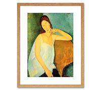 Wee Blue Coo Painting Modigliani Portrait Jeanne Hebuterne Four Framed Wall Art Print