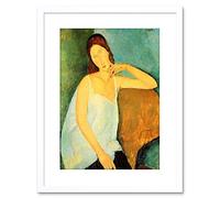 Wee Blue Coo Painting Modigliani Portrait Jeanne Hebuterne Four Framed Wall Art Print