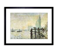 Wee Blue Coo Painting Monet Westminster Bridge London Framed Wall Art Print