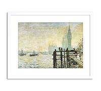 Wee Blue Coo Painting Monet Westminster Bridge London Framed Wall Art Print