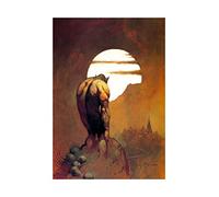 Wee Blue Coo Painting Monster Moon Distant Town New Wall Art Print
