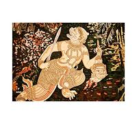 Wee Blue Coo Painting Mural Hindu Hanuman Monkey God Wall Art Print