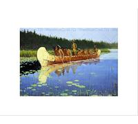 Wee Blue Coo PAINTING NATIVE AMERICA REMINGTON RADISSON GROSEILLIER FRAMED PRINT B12X12713