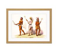 Wee Blue Coo Painting Native American Indian Lacrosse Ball Game Large Art Print Poster Wall Decor 18x24 inch Supplied Ready To Hang With Included Mount Brackets