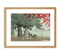 Wee Blue Coo PAINTING NATURE JAPAN TREE DEER JAPAN KAWASE HASUI FRAMED PRINT F97X4229