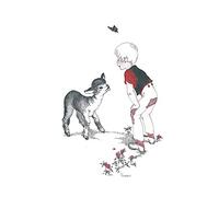 Wee Blue Coo Painting Nursery Torrey Black Sheep Lamb Butterfly Boy Wall Art Print