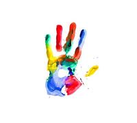 Wee Blue Coo Painting Paint Splash Hand Hand Fingers Palm Cool Wall Art Print