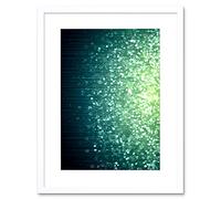 Wee Blue Coo Painting Pattern Green Sequin Sparkle Design Framed Wall Art Print