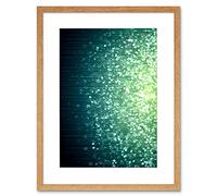 Wee Blue Coo Painting Pattern Green Sequin Sparkle Design Framed Wall Art Print