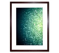 Wee Blue Coo Painting Pattern Green Sequin Sparkle Design Framed Wall Art Print