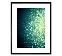 Wee Blue Coo Painting Pattern Green Sequin Sparkle Design Framed Wall Art Print