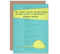 Wee Blue Coo PAINTING POEM LYRICS ROBERT BURNS TO A MOUSE ART GREETING CARD
